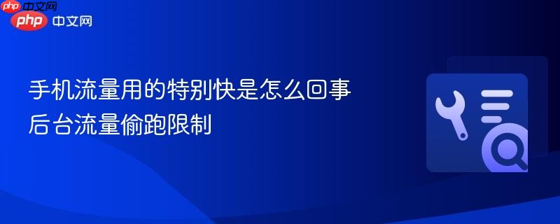 手机流量用的特别快是怎么回事 后台流量偷跑限制