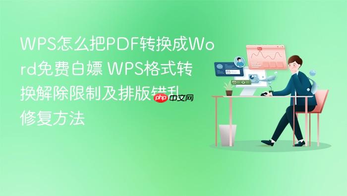 wps怎么把pdf转换成word免费白嫖 wps格式转换解除限制及排版错乱修复方法