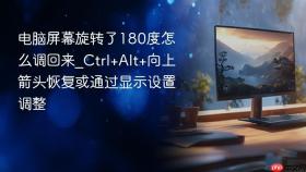 电脑屏幕旋转了180度怎么调回来_ctrl+alt+向上箭头恢复或通过显示设置调整