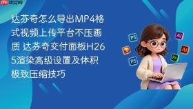 达芬奇怎么导出mp4格式视频上传平台不压画质 达芬奇交付面板h265渲染高级设置及体积极致压缩技巧