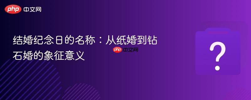 结婚纪念日的名称:从纸婚到钻石婚的象征意义