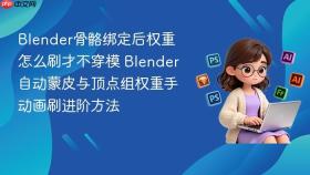 blender骨骼绑定后权重怎么刷才不穿模 blender自动蒙皮与顶点组权重手动画刷进阶方法