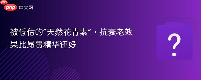 被低估的“天然花青素”,抗衰老效果比昂贵精华还好