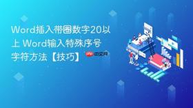 Word插入带圈数字20以上 Word输入特殊序号字符方法【技巧】