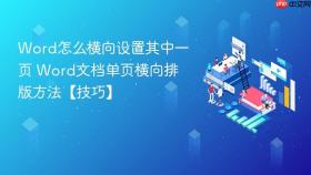 Word怎么横向设置其中一页 Word文档单页横向排版方法【技巧】