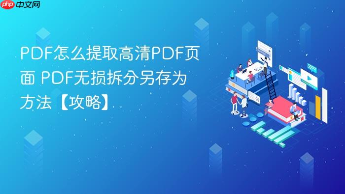 pdf怎么提取高清pdf页面 pdf无损拆分另存为方法【攻略】