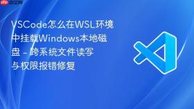 vscode怎么在wsl环境中挂载windows本地磁盘 - 跨系统文件读写与权限报错修复