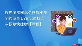 搜狗浏览器怎么恢复刚关闭的网页 历史记录找回与恢复快捷键【教程】
