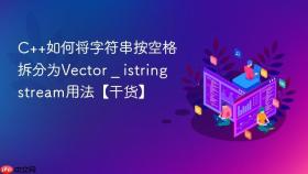 c++如何将字符串按空格拆分为vector _ istringstream用法【干货】