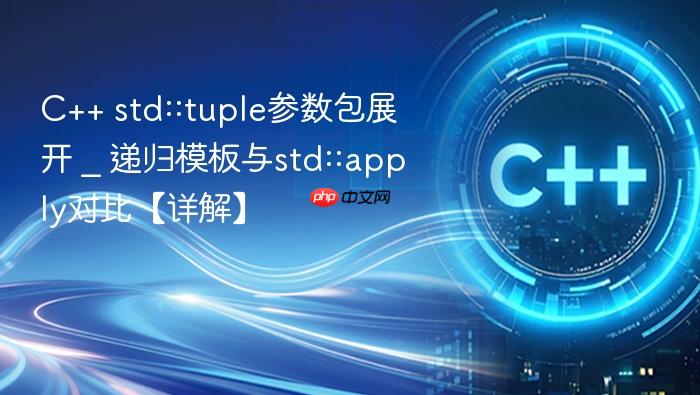 c++ std::tuple参数包展开 _ 递归模板与std::apply对比【详解】