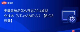 安装系统后怎么开启CPU虚拟化技术（VT-x/AMD-V）【BIOS设置】