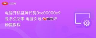 电脑开机蓝屏代码0xc00000e9是怎么回事 电脑引导文件损坏修复教程