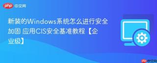 新装的Windows系统怎么进行安全加固 应用CIS安全基准教程【企业级】