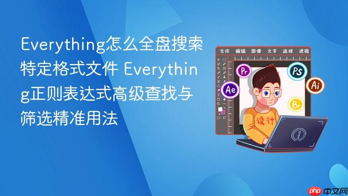 everything怎么全盘搜索特定格式文件 everything正则表达式高级查找与筛选精准用法
