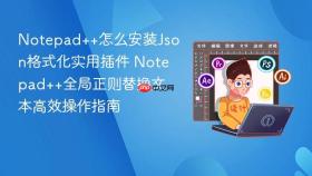 Notepad++怎么安装Json格式化实用插件 Notepad++全局正则替换文本高效操作指南