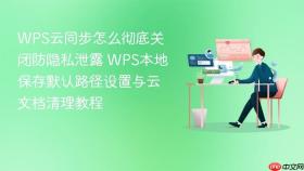 wps云同步怎么彻底关闭防隐私泄露 wps本地保存默认路径设置与云文档清理教程