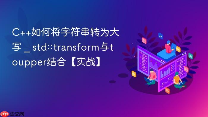 c++如何将字符串转为大写 _ std::transform与toupper结合【实战】