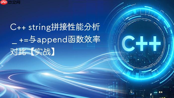 c++ string拼接性能分析 _ +=与append函数效率对比【实战】