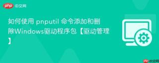 如何使用 pnputil 命令添加和删除Windows驱动程序包【驱动管理】