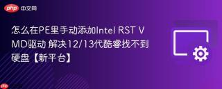 怎么在PE里手动添加Intel RST VMD驱动 解决12/13代酷睿找不到硬盘【新平台】
