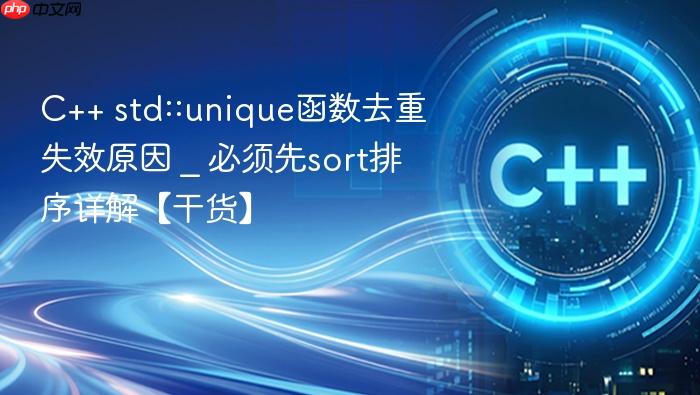 c++ std::unique函数去重失效原因 _ 必须先sort排序详解【干货】