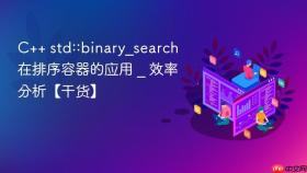 c++ std::binary_search在排序容器的应用 _ 效率分析【干货】