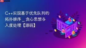 c++实现基于优先队列的拓扑排序 _ 贪心思想与入度处理【源码】