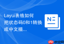 Layui表格如何把状态码0和1转换成中文描述