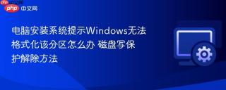 电脑安装系统提示Windows无法格式化该分区怎么办 磁盘写保护解除方法