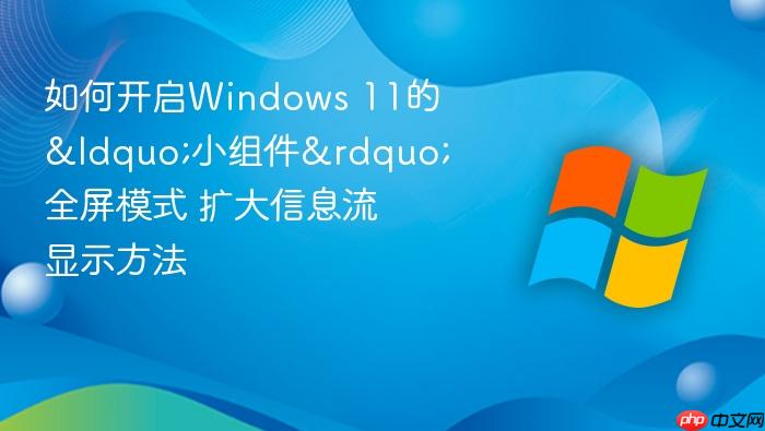 如何开启windows 11的“小组件”全屏模式 扩大信息流显示方法