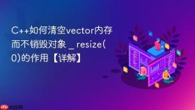 c++如何清空vector内存而不销毁对象 _ resize(0)的作用【详解】