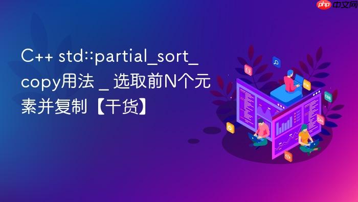 c++ std::partial_sort_copy用法 _ 选取前n个元素并复制【干货】