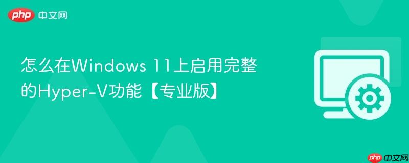 怎么在windows 11上启用完整的hyper-v功能【专业版】