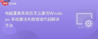 电脑重装系统后怎么激活Windows 系统激活失败错误代码解决方法