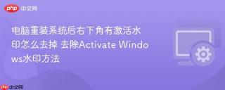 电脑重装系统后右下角有激活水印怎么去掉 去除Activate Windows水印方法