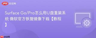 surface go/pro怎么用u盘重装系统 微软官方恢复镜像下载【教程】