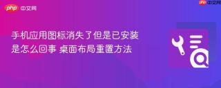 手机应用图标消失了但是已安装是怎么回事 桌面布局重置方法