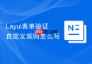 Layui表单验证自定义规则怎么写