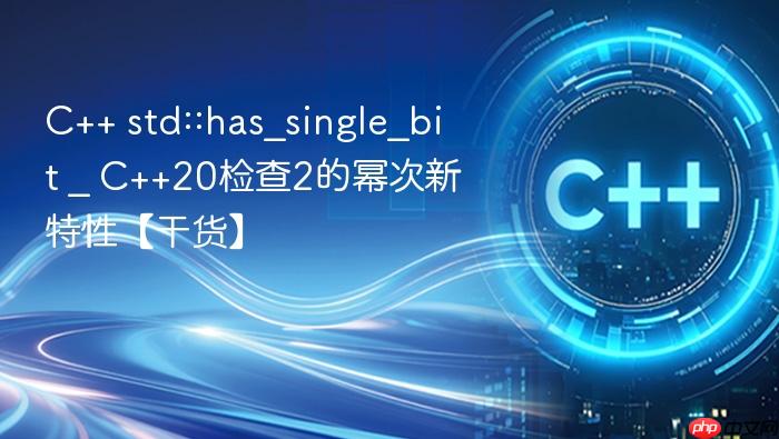 c++ std::has_single_bit _ c++20检查2的幂次新特性【干货】