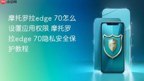 摩托罗拉edge 70怎么设置应用权限 摩托罗拉edge 70隐私安全保护教程