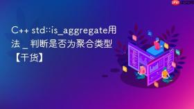 c++ std::is_aggregate用法 _ 判断是否为聚合类型【干货】