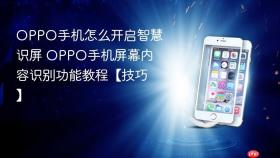 OPPO手机怎么开启智慧识屏 OPPO手机屏幕内容识别功能教程【技巧】