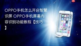 oppo手机怎么开启智慧识屏 oppo手机屏幕内容识别功能教程【技巧】