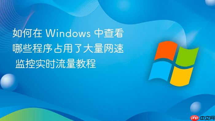 如何在 windows 中查看哪些程序占用了大量网速 监控实时流量教程