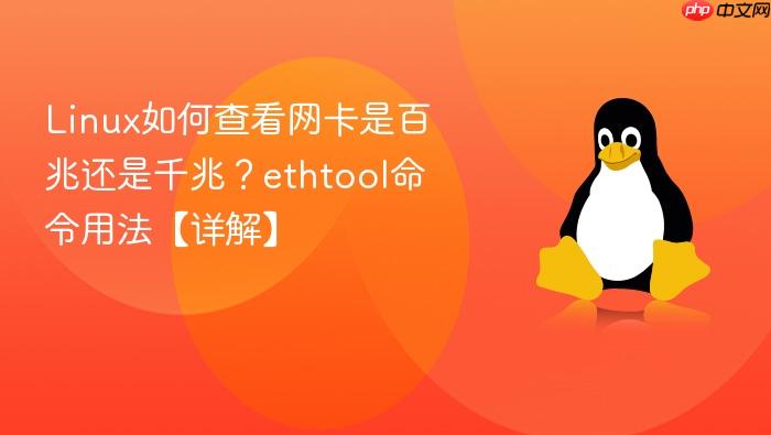 linux如何查看网卡是百兆还是千兆?ethtool命令用法【详解】