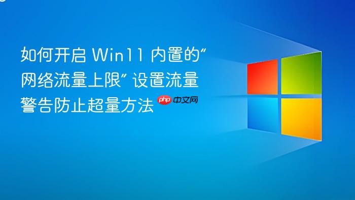 如何开启 win11 内置的“网络流量上限” 设置流量警告防止超量方法