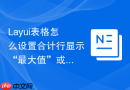 Layui表格怎么设置合计行显示“最大值”或“最小值”的统计逻辑