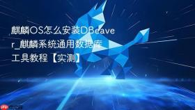 麒麟OS怎么安装DBeaver_麒麟系统通用数据库工具教程【实测】