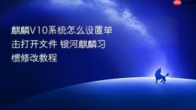 麒麟V10系统怎么设置单击打开文件 银河麒麟习惯修改教程