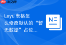 Layui表格怎么修改默认的“暂无数据”占位符文字